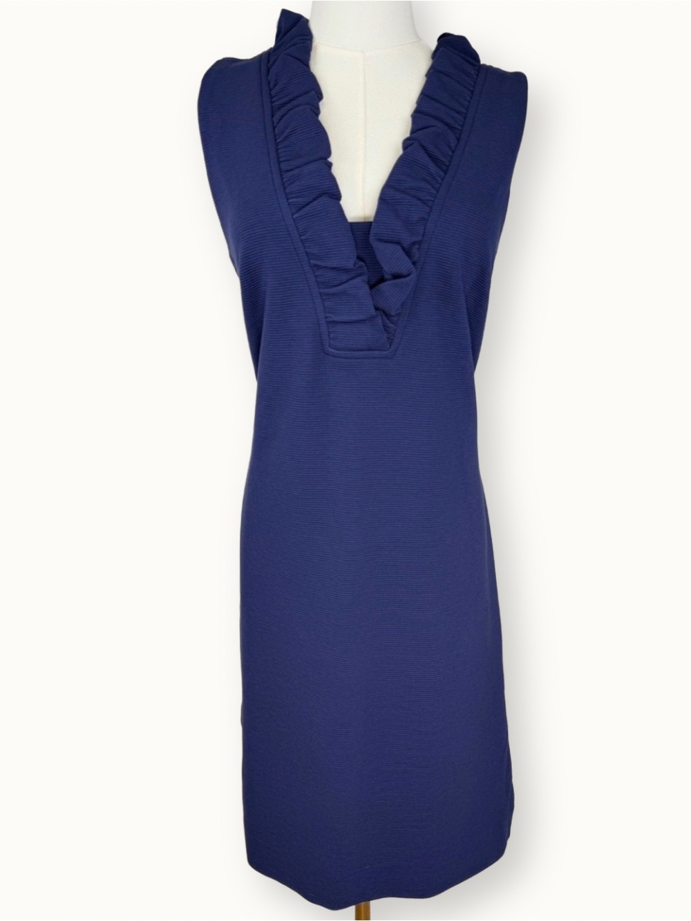 Lilly Pulitzer Tisbury Ruffle V-Neck Shift Dress True Navy Size Medium